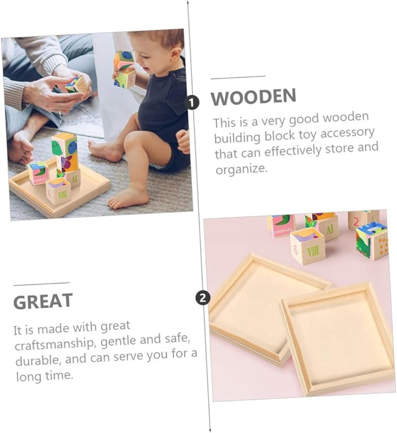 2 Sets Unfinished Wooden Puzzle Trays Shape Storage Organizer Easy Clean Crafting Home Decor - Image 5